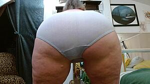 dawnskye1962 flaunts curves big tits hairy pussy and naughty granny thong parade retro style