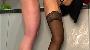 milf in stockings gets ripped clothes huge creampie doggystyle! 🔥💦👠