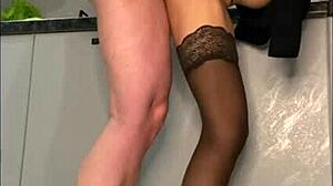 milf in stockings gets ripped clothes huge creampie doggystyle! 🔥💦👠