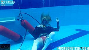 horny skinny ashlee rose wet dress slut underwater pussy tease