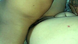 Chubby mature latina spreads legs wide for stepson pantyhose tease