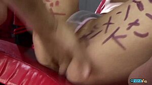 The hole in her panties showed she was always primed for hard dicking