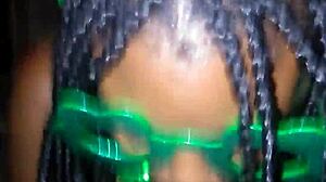 skinny ebony teen gives sloppy deepthroat on monster bbc for st patricks