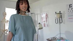 doctor fists milf patient's tight asshole during lesbian exam
