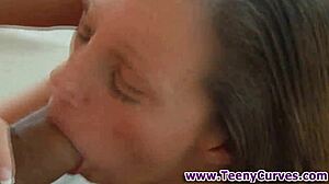 big booty teen slut deepthroats before hardcore pounding