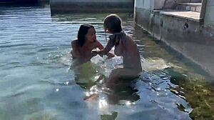 Monika Fox and Regina Moonshine Suck Tits in Public Park