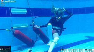 horny skinny ashlee rose wet dress slut underwater pussy tease