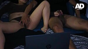 stepsiblings watch porn together and get super horny... don't tell my bf?