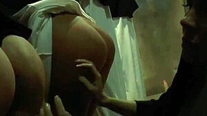 Round Ass Lesbian Nun Fingers Gaping Anal Dildo Toys