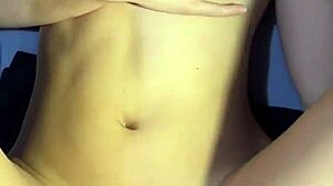 skinny girlfriend rides huge cock doggystyle in dorm then takes belly creampie from roommate