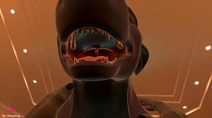 Giantess pees on face then face fucks to pounding orgasm in anthro heat vr