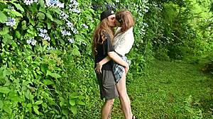 Village Girlfriend Shakes Tattoo Ass In Garden Fuck