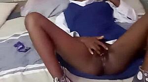 black student teases wet pussy sucks pink vibrator 😏💦