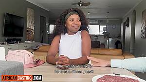 Thick Ebony Teen Big Tits Pussy Railed by Huge White Cock Casting