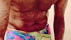 black tattooed stud unloads jizz early for sugar mommy date