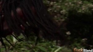 lucky black cock stuffs lauren phoenix booty outdoors