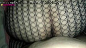 Mexican BBW wife bends over fishnets for doggystyle pounding