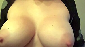 Italian Artemisia Love bounces huge tits hard nipples solo