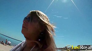 blonde babe sherly rides cock hard shaved pussy doggystyle on mallorca with naughty cumshot