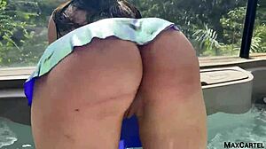 MARION FRANCO SLIDES INTO HOT TUB FOR BLOWJOB BATH FUN