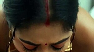 bengali wife deepthroats hubby's big cock and swallows cum in bed