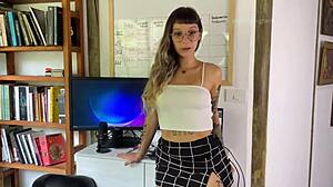 i get so horny roleplaying secretary sucking fucking dirty talk in miniskirt