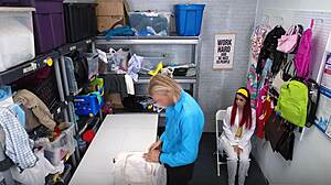 Caught stealing redhead teen ripped clothes punished gaping by burglar