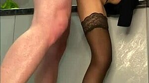 milf in stockings gets ripped clothes huge creampie doggystyle! 🔥💦👠