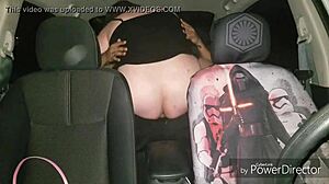 bbw rides fat cock outdoors car ride