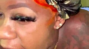 waking up to a sloppy deepthroat gag then straight into wet ebony fuck session?