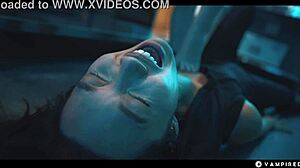 wet asian brunette vampires seduce in lezdom scissoring