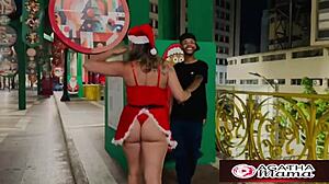 agatha mom street sex with brazilian milf santa 😈🎅💦