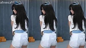 oh man korean girl's pure dance got me... uh her huge tits bouncin' wild!
