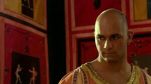 Ancient Rome's Wet Intrigue: Babe's Facial Cumshot And Handjob Tease