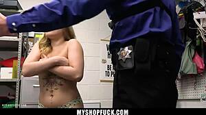 Officer Fucks Bent-Over Teen Shoplifter Doggystyle to Avoid Arrest!