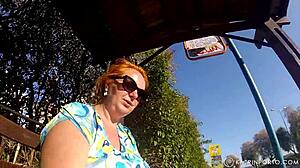 wanna see this bbw redhead's hairy bush flash nude underwater