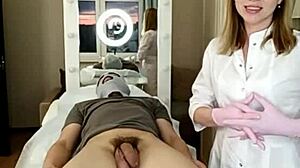 russian milf shaves smooth for monster cock pounding close-up