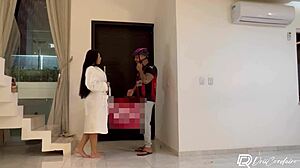 delivery guy fucks lonely hot brunette hard in her house