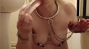 2024 French Slave Milf Trains Hard on Huge Dildos for Intense Orgasm Humiliation