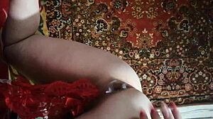 a machine pounds her pussy perfectly during intense sex sessions