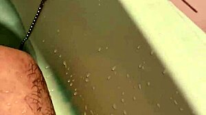 japanese wife bathes revealing cute perky tits in steamy bathroom tease