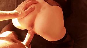 Pov wife in stockings bent over for hard anal doggystyle tit fuck