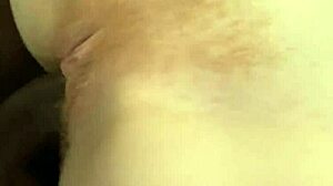 Redhead student gets her wet pussy stretched by massive black cock outdoors.