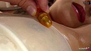 damn this small tits japanese milf cums hard from nipple tease oil massage 😍🔥
