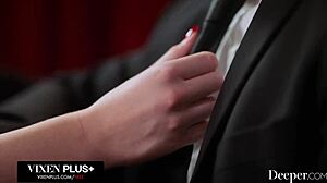 Deeper! Gorgeous Redhead Octavia Red Gets Spanked, Fucked In Bondage Handcuffs!