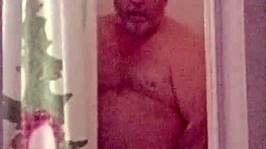 cleaning lady showers off after vacuum cleaner fun time