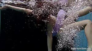 blackhaired teen aneta strips nude by the pool