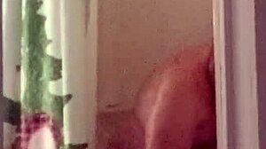 cleaning lady showers off after vacuum cleaner fun time