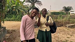 Nigerian schoolgirl dragged to jungle for ebony fuck session