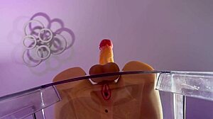 Blonde neighbor gives sloppy wet blowjob on huge cock